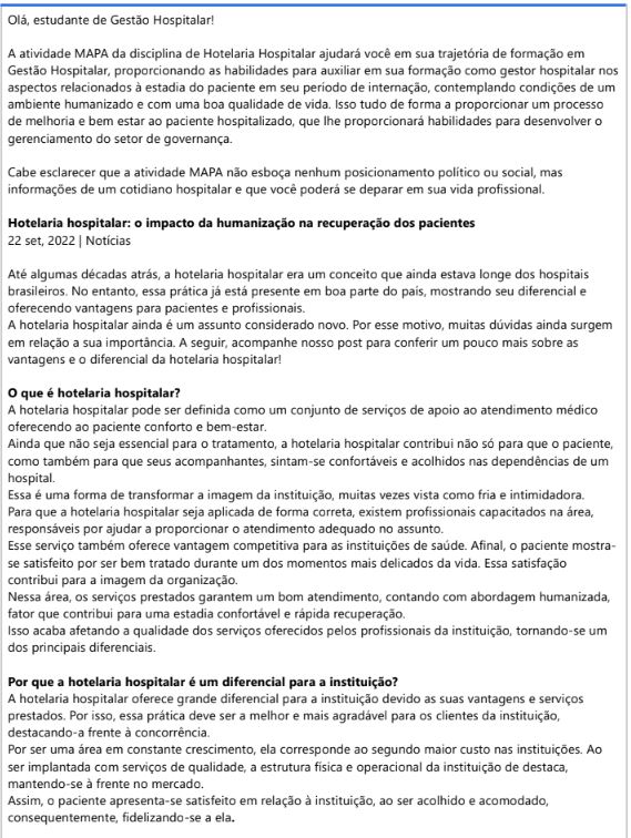 Capa do material: MAPA – GH Hotelaria e Estrutura Hospitalar (51/2026): Humanização e Gestão do Paciente
