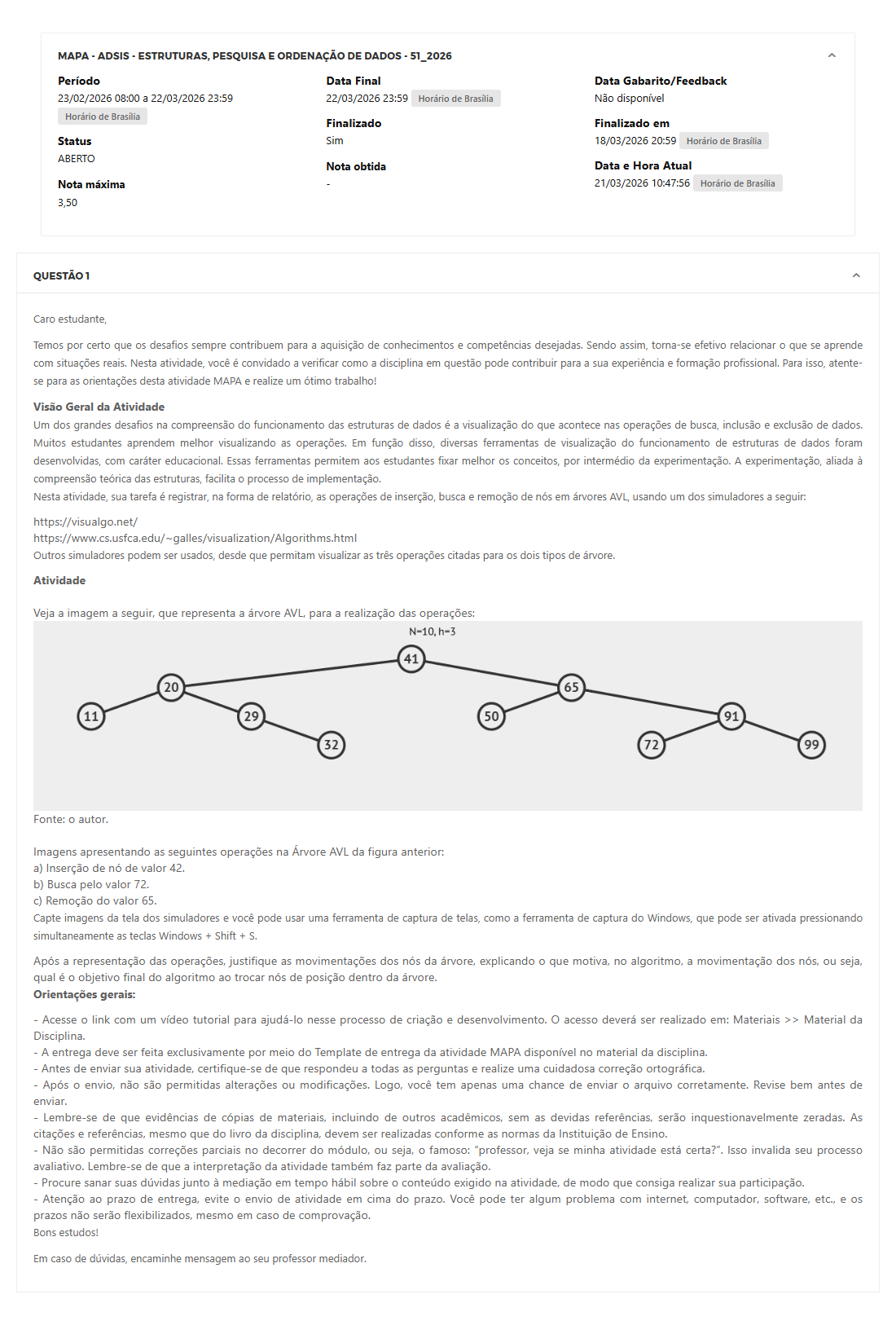 Capa do material: MAPA - ADSIS - ESTRUTURAS, PESQUISA E ORDENAÇÃO DE DADOS - 51_2026 - ESTRUTURAS, PESQUISA E ORDENAÇÃO DE DADOS