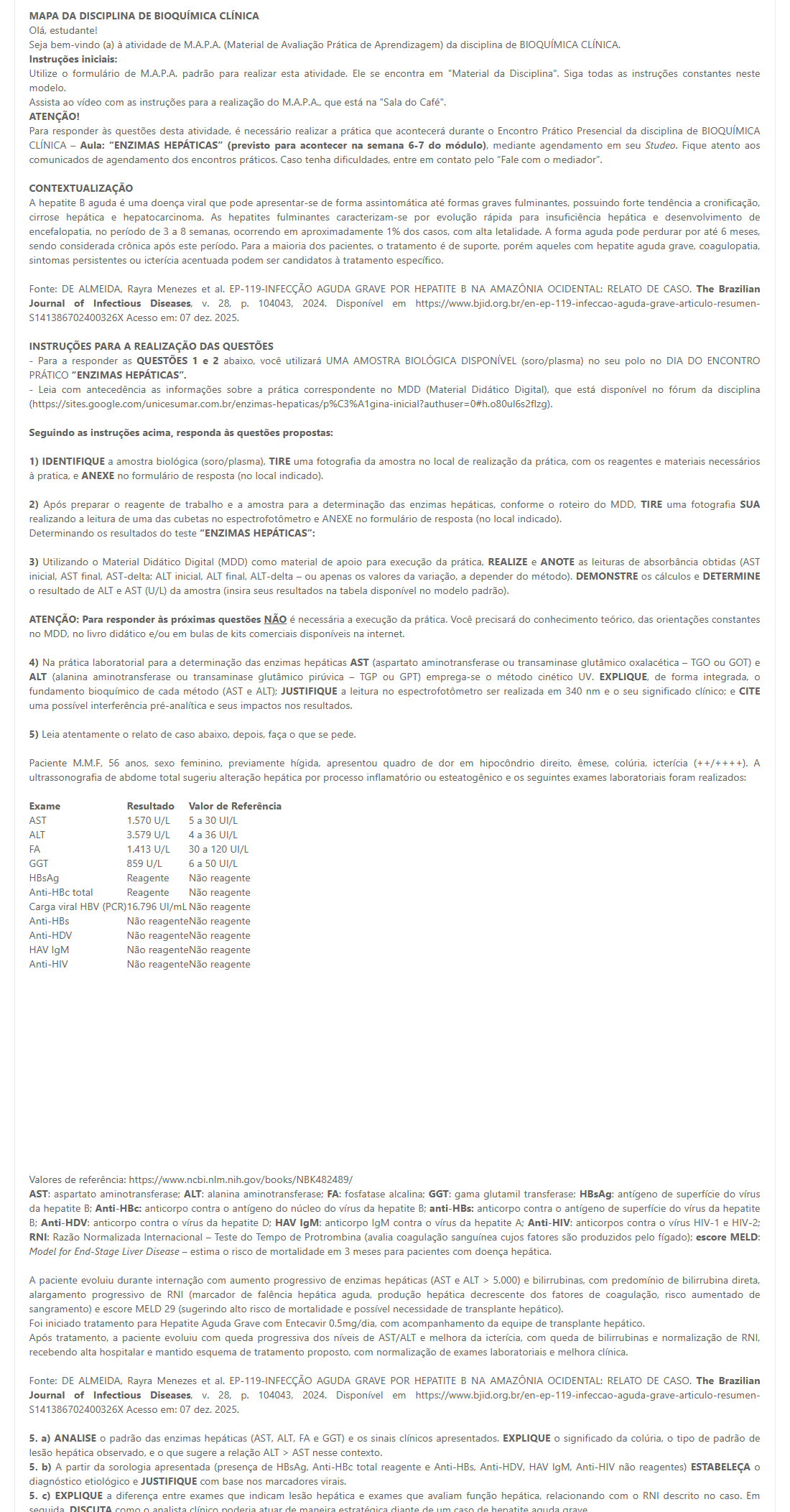 Capa do material: MAPA - BIOQUIMICA CLINICA - 51_2026 - BIOQUIMICA CLINICA