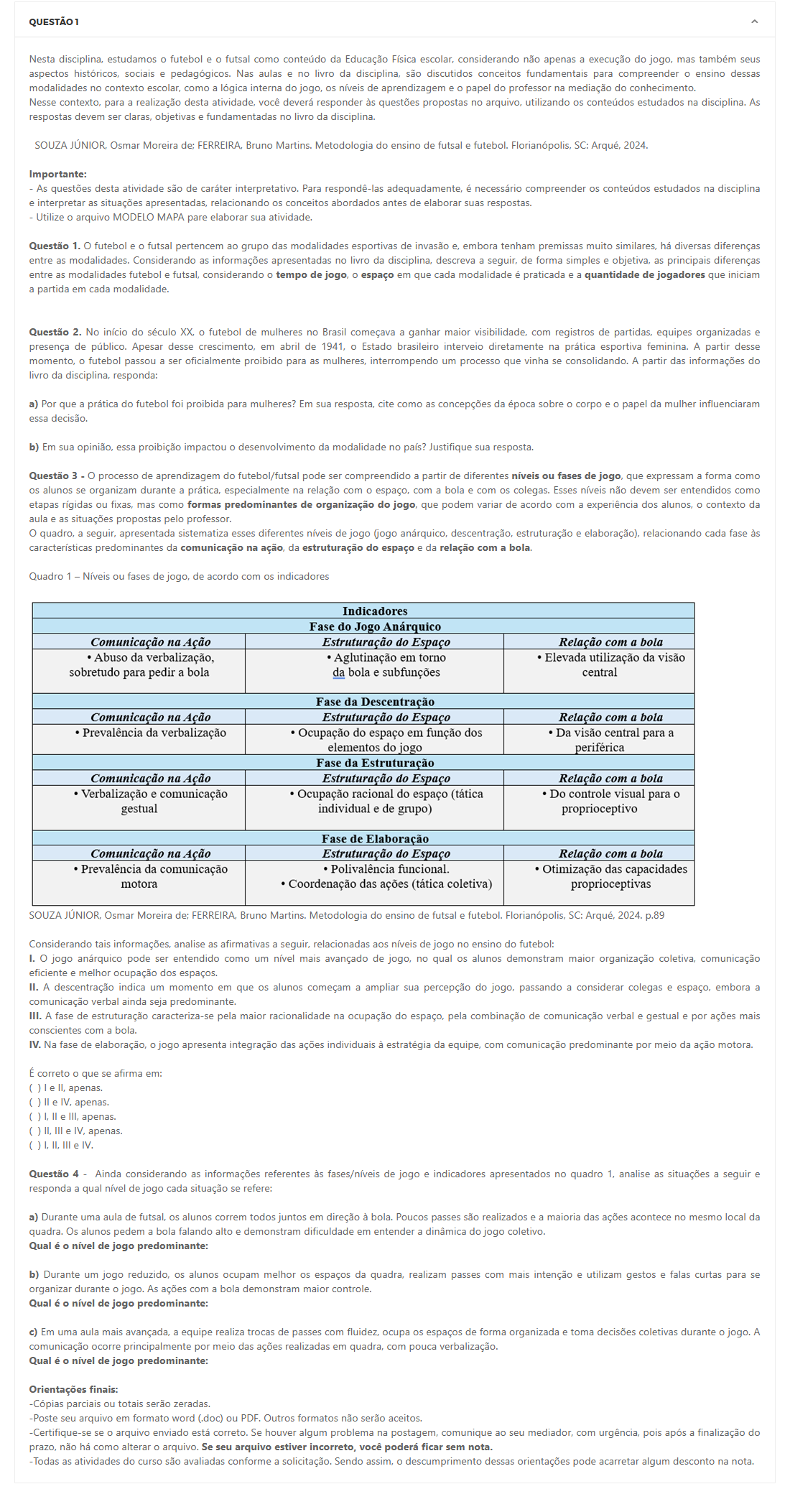 Capa do material: MAPA - EDU - METODOLOGIA DO ENSINO DE FUTSAL E FUTEBOL - 51_2026 - METODOLOGIA DO ENSINO DE FUTSAL E FUTEBOL