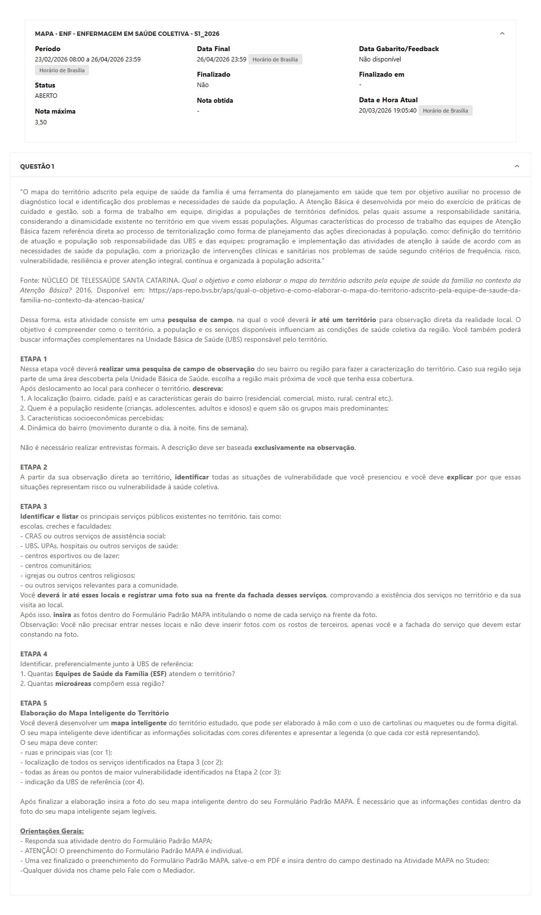 Capa do material: MAPA - ENF - ENFERMAGEM EM SAÚDE COLETIVA - 51_2026 - ENFERMAGEM EM SAÚDE COLETIVA