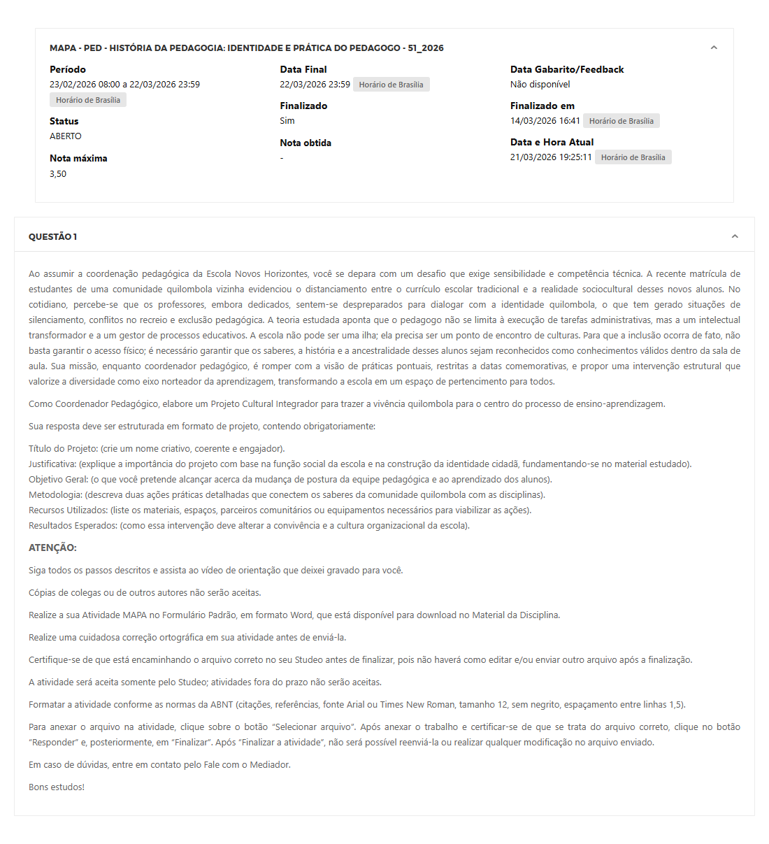 Capa do material: MAPA - PED - HISTÓRIA DA PEDAGOGIA: IDENTIDADE E PRÁTICA DO PEDAGOGO - 51_2026 - HISTÓRIA DA PEDAGOGIA: IDENTIDADE E PRÁTICA DO PEDAGOGO