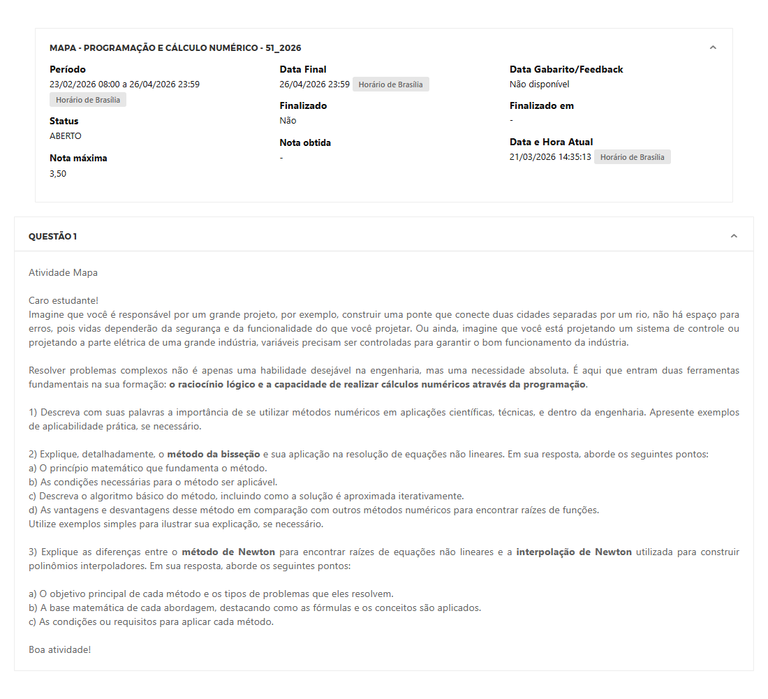 Capa do material: MAPA - PROGRAMAÇÃO E CÁLCULO NUMÉRICO - 51_2026 - PROGRAMAÇÃO E CÁLCULO NUMÉRICO